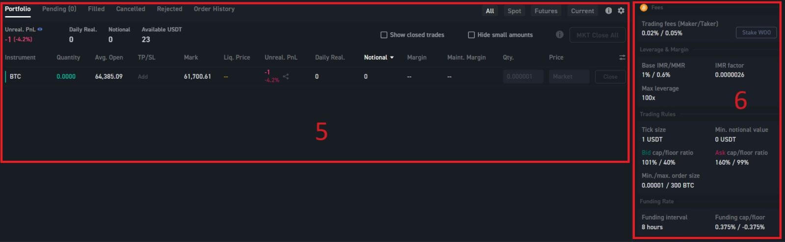 Cómo operar con futuros en WOO X