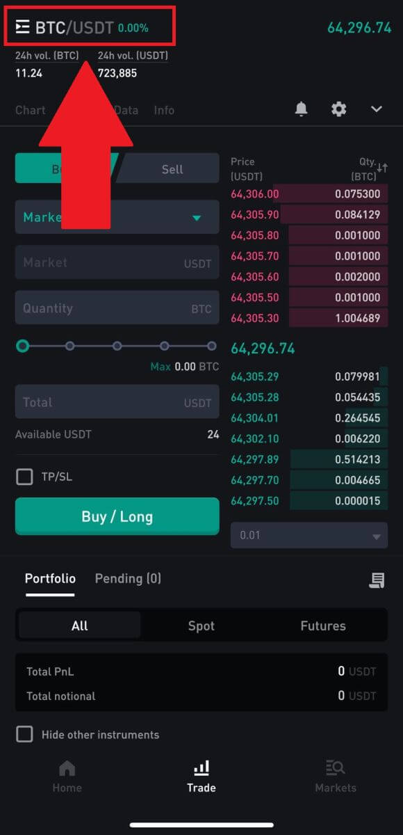 របៀបធ្វើពាណិជ្ជកម្ម Crypto នៅលើ WOO X